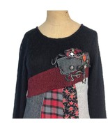 Linea Domani Women&#39;s Embellished Patchwork Applique Jumper Dress Wool Sz... - £29.15 GBP