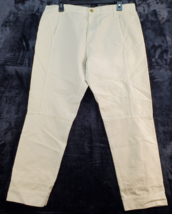 J.CREW Pants Womens Size 10 White Cotton Slash Pockets Straight Leg Flat Front - £14.32 GBP