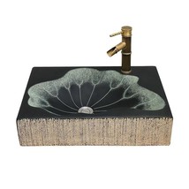 Modern Lotus Leaf Rectangular Resin Washbasin  Elegant Above Counter Ba... - £1,171.58 GBP+