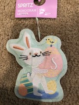 Spritz Monogram Letter Stuffed Easter Bunny &amp; Egg Easter Basket Spring D... - £5.12 GBP