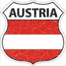 Austria Flag Highway Shield Novelty Metal Magnet HSM-178 - £11.76 GBP