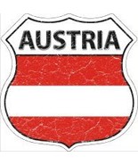 Austria Flag Highway Shield Novelty Metal Magnet HSM-178 - £11.95 GBP
