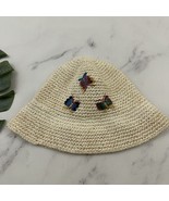 Scala Girl Womens Vintage Y2k Woven Bucket Hat Cream Butterflies Summer ... - $32.48 CAD