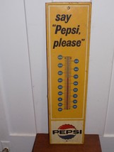 Vintage 1964 Say Pepsi Please Metal Thermometer - $247.50