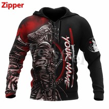 Tessffel Japan Samurai Tattoo 3D Printed New Men&#39;s Sweatshirt Harajuku Zipper Ho - £59.98 GBP