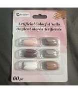 B Color Artificial Colorful Press on Nails Oval Shape, Glue Not Included... - $5.93