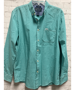 American Rag Mens Button Up Dress Shirt Blue Green Plaid Long Sleeve M - £17.24 GBP