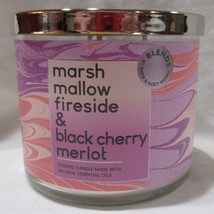Blends Bath &amp; Body Works 3wick Candle Marshmallow Fireside &amp; Black Cherry Merlot - £34.22 GBP