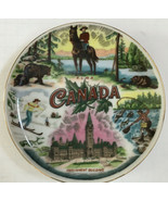 Vintage decorative wall hanging Canada landmarks plate made in Japan 1M3021 - $26.99 CAD