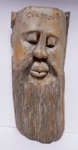 Vtg Wood Face Mask Man Guadeloupe Mexico Folk Art Hand Carved Wall Decor 15.5 - £126.00 GBP