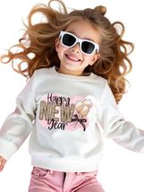 Young Girls Casual New Year Slogan Imitation Sequin Balloon Bow Pattern ... - $29.69