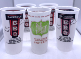 Backdoor BBQ &amp; Big Truck Taco Cups Oklahoma Restaurant Collectible  Set Lot 5 - £29.86 GBP