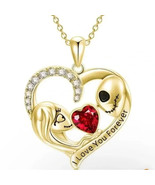 Disney Jack Skellington &amp; Sally Heart Necklace Gold Nightmare Before Chr... - $346.37 MXN