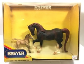BREYER #3160 PROUD MARE NEWBORN FOAL DARK CHESTNUT ROXANNA HORSE SET - £54.48 GBP