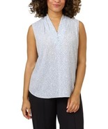 Adrianna Papell Womens Top Blue Multicolor Sleeveless Breathable Relaxed... - $48.01 CAD