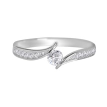 Gorgeous 1Ct Moissanite Solitaire Bypass Engagement Wedding Ring 14K Gold Plated - £88.22 GBP
