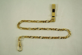 1  POCKET WATCH CHAINS GOLD tone STAINLESS CLASP  RING CLIP NEW - $16.25