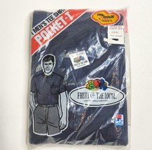 1986 Fruit of the Loom Pocket T Shirt Size Large Navy Blue New NOS - £39.30 GBP