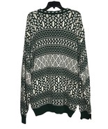 Vintage Eddie Bauer Sweater Green White Fair Isle Knit Men Size XL - $445.81 MXN