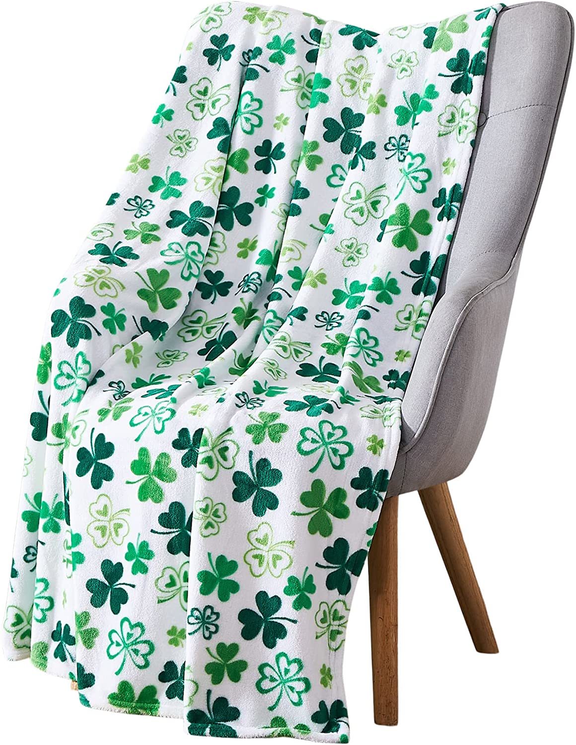 Primary image for St. Patrick's Day Soft Throw Blanket: Greens of Ireland, Shamrock Shenanigans