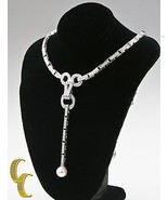 Cartier Diamond and Pearl Agrafe 18k White Gold Rare Vintage Necklace/ P... - $77,981.77