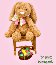 Large Tan Bunny Rabbit Plush Stuffed Easter Pink Nose Floppy Ears This and That - £9.37 GBP