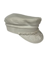 Greek Fishermans Cap Hat Cotton Size 58 Or 7 1/4 White New Vintage - $22.96