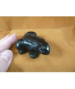 Y-FRO-726) little Black Onyx FROG gemstone CARVING figurine love frogs A... - $17.53