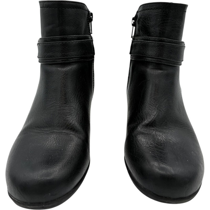 Croft & Barrow women's Britt Black Faux Leather 73277 Ankle Boots size 7.5 MED Item image 4