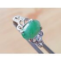 9.2x6.0mm Natural Jade Jadeite Type A 9.25 Sliver Ring - $246.89 MXN