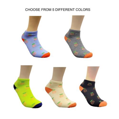 Fun Pineapple Patterned Ankle Socks (Adult Medium) - $2.75