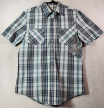 Hurley Shirt Mens Medium Multi Plaid 100% Cotton Short Sleeve Collar Button Down - £12.39 GBP
