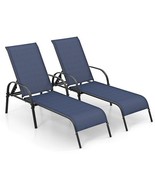 2 Pcs Outdoor Patio Lounge Chair Chaise Fabric with Adjustable Reclining... - $5,013.73 MXN