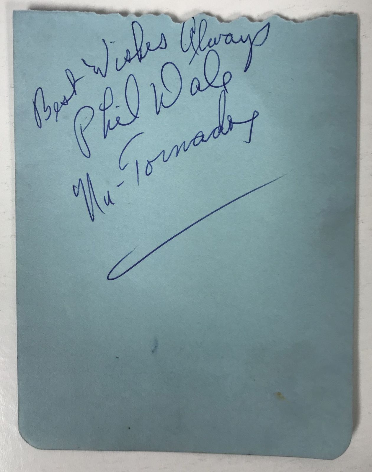 Phil Dale Signed Autographed &quot;Nu Tornados&quot; Vintage 4x6 Signature Page - $15.00