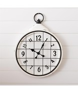 Caged School Wall Clock in white metal - $150.43 CAD