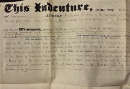 1839 antique VELLUM DEED chester pa EMBREE west goshen BOWEN indenture land - £94.57 GBP