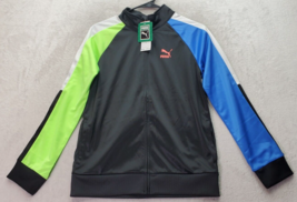 PUMA Track Jacket Youth Size Large Black Long Raglan Sleeve Pocket Logo ... - £17.59 GBP