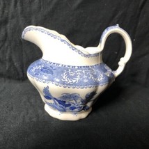 Spode Copeland Camilla creamer blue floral scalloped edge 4 in. high - $28.70