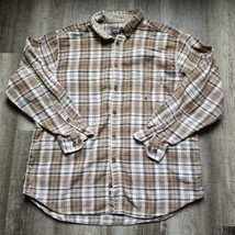Woolrich Scotch Plaid Flannel Shirt Mens Extra Large Button Down Distressed - £19.98 GBP