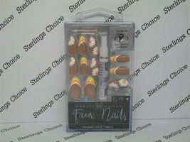 Pretty Woman Faux Nails #PDV3024 Brown with Sunflowers and Ombre Tips - $9.84