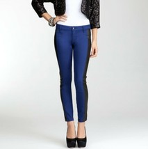 BLANK NYC Leggings JEGGINGS Denim JEANS Faux Leather TRIMS SLIM Skinny 2... - £93.46 GBP