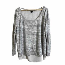Torrid Womens Plus Size 1X Sweater Top Gray Knit Laced Up Long Sleeve Pullover - £12.80 GBP
