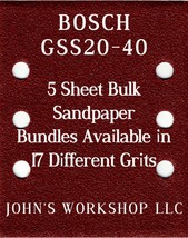 BOSCH GSS20-40 - 1/4 Sheet - 17 Grits - No-Slip - 5 Sandpaper Bulk Bundles - £3.98 GBP