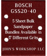 BOSCH GSS20-40 - 1/4 Sheet - 17 Grits - No-Slip - 5 Sandpaper Bulk Bundles - £4.07 GBP