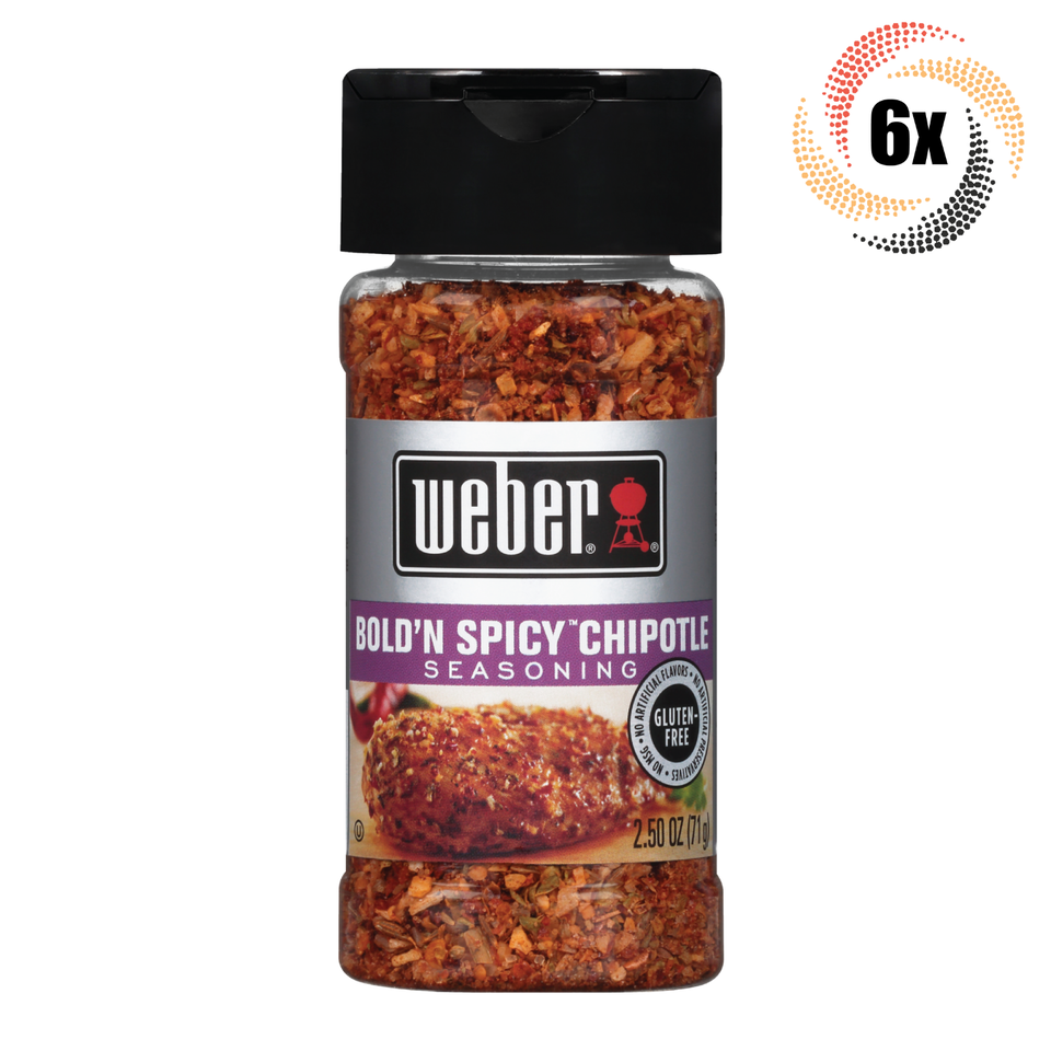 6x Shakers Weber Bold N Spicy Chipotle Seasoning | 2.5oz | Gluten & MSG Free - $30.00