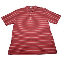 Greg Norman Shirt Mens L Red Striped Polo Short Sleeve Lightweight - $18.69