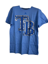 Majestic Mens Tampa Bay Rays Silver T-Shirt, Light blue, Medium - $18.80