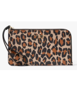 Kate Spade Lucy Leopard Medium Saffiano L-Zip Wristlet KH767 Wallet NWT ... - £40.89 GBP