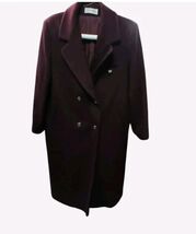 Forecaster Of Boston Full Length Burgundy Trench Coat 100% Wool Womens S... - $101.84