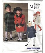 Vogue Pattern 2148 Girls Double Breasted Coat Size 6 Easy Uncut - £7.04 GBP